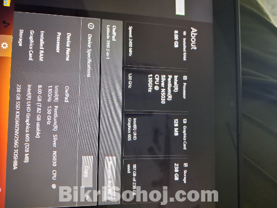 Dell latitude 3190 2 in 1 touch screen laptop